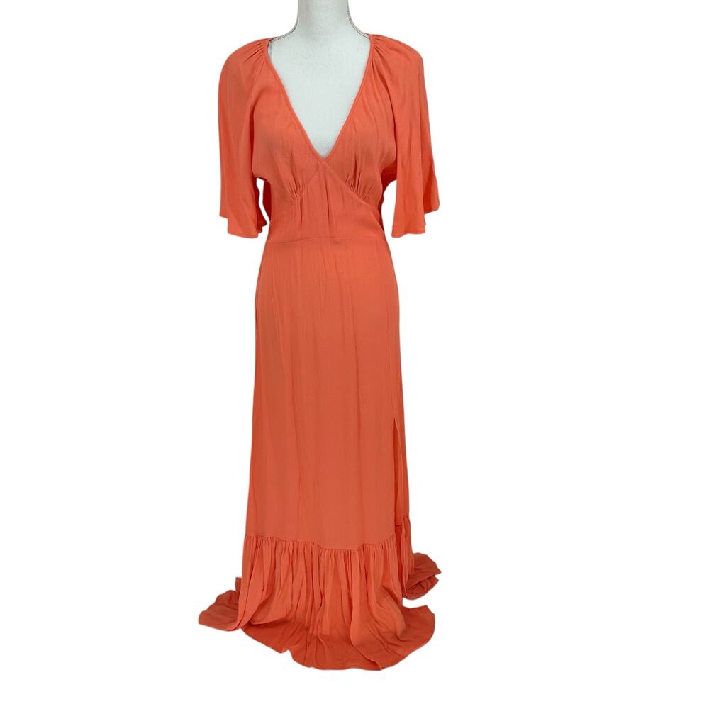 NEW Bobi Black Los Angeles Corral Flutter Sleeve Maxi Dress Medium